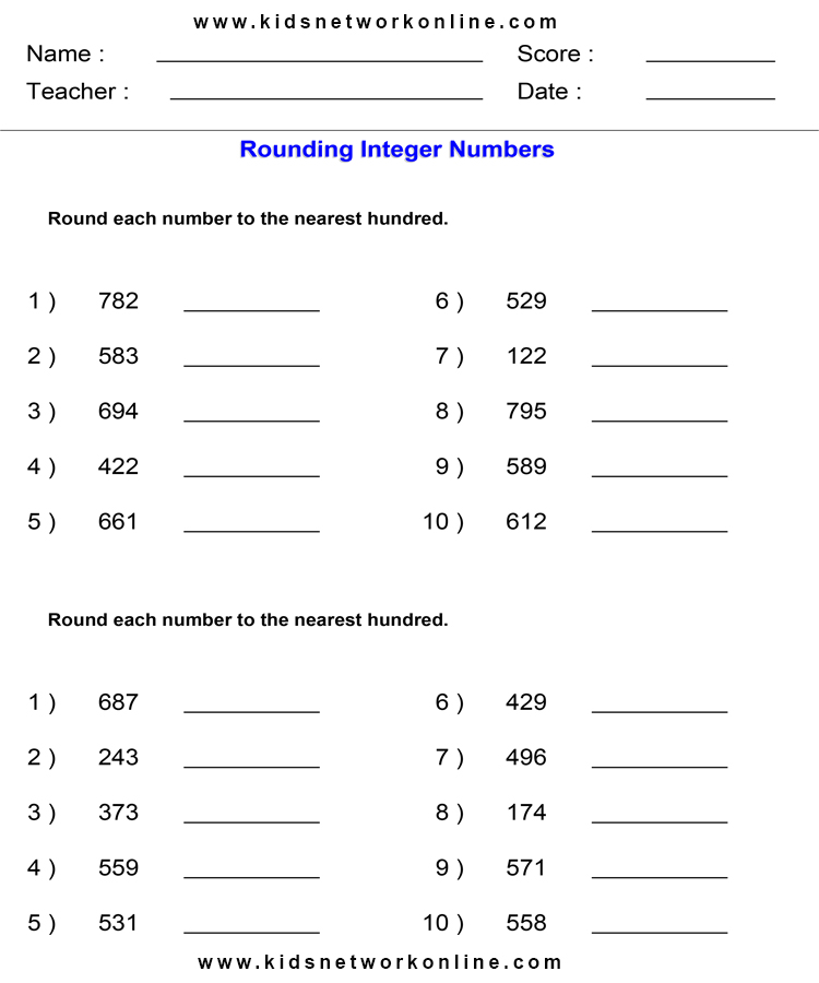 Estimates-Rounding to nearest 100