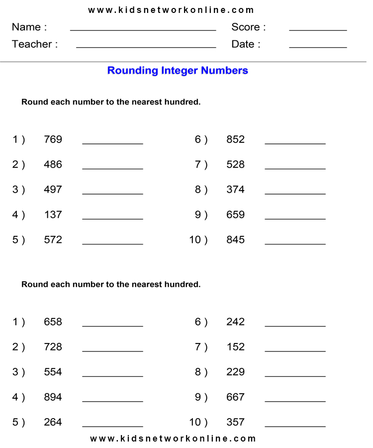 Estimates-Rounding to nearest 100