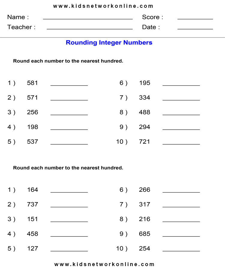 Estimates-Rounding to nearest 100