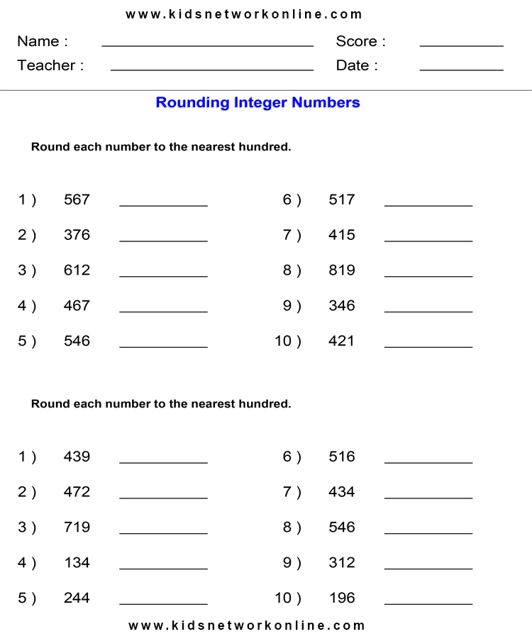 Estimates-Rounding to nearest 100