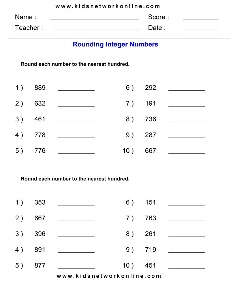 Estimates-Rounding to nearest 100