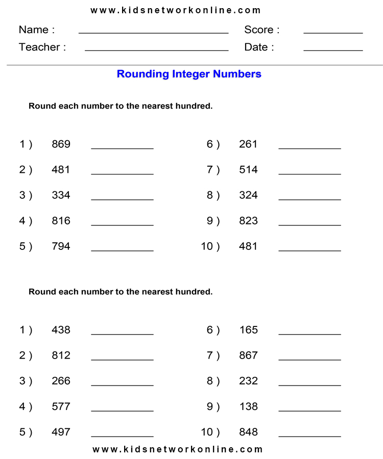 Estimates-Rounding to nearest 100