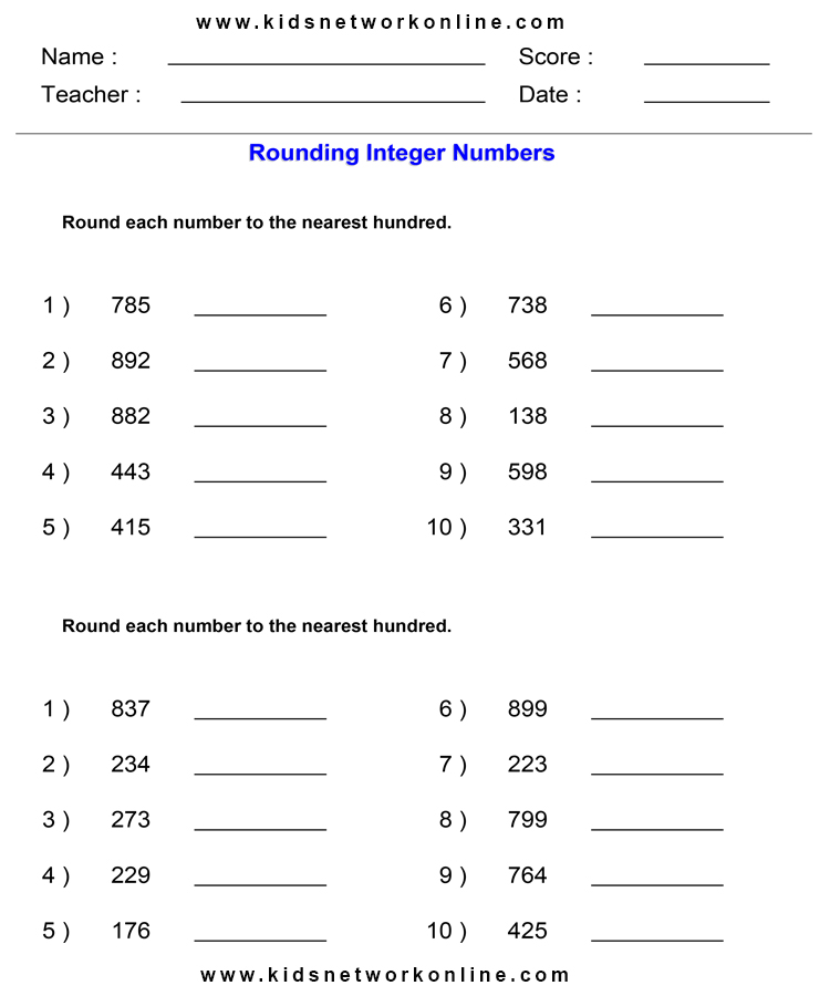 Estimates-Rounding to nearest 100