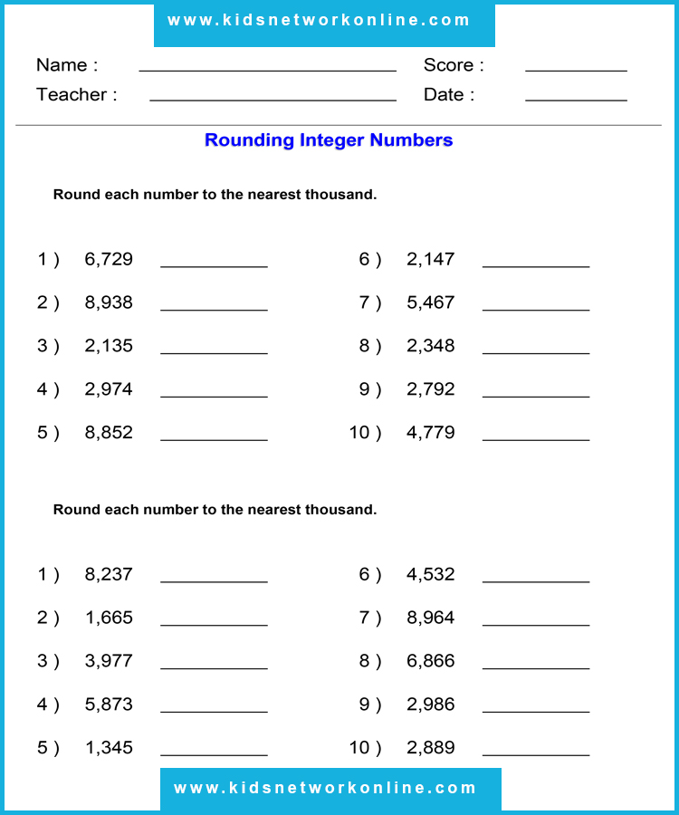 Estimates-Rounding to nearest 1000