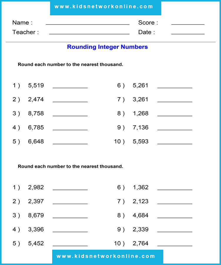 Estimates-Rounding to nearest 1000