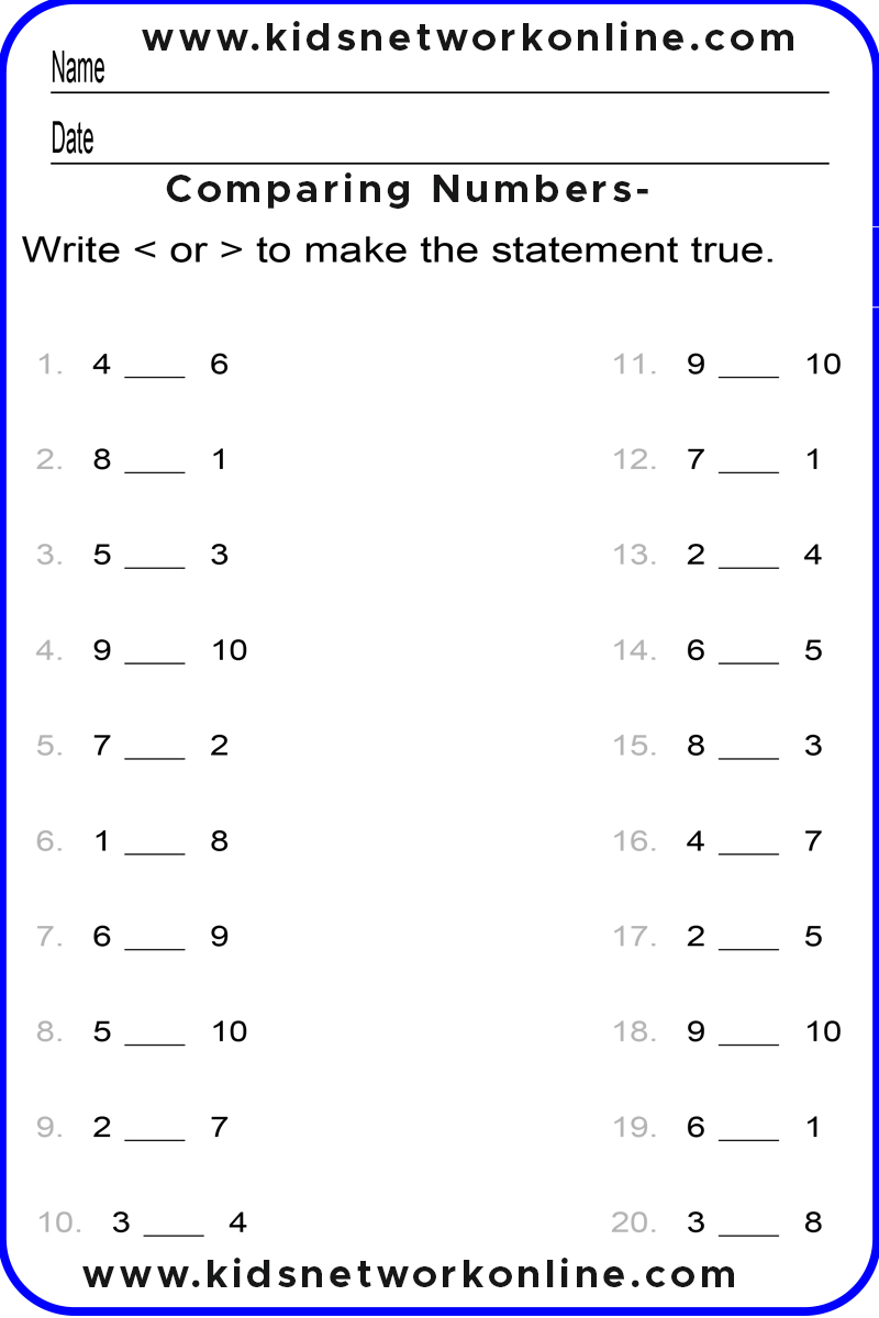 identify-greater-smaller-numbers-worksheets