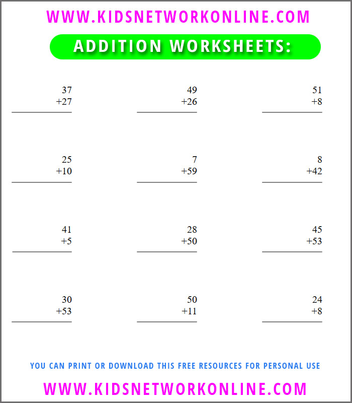 Addition-worksheets