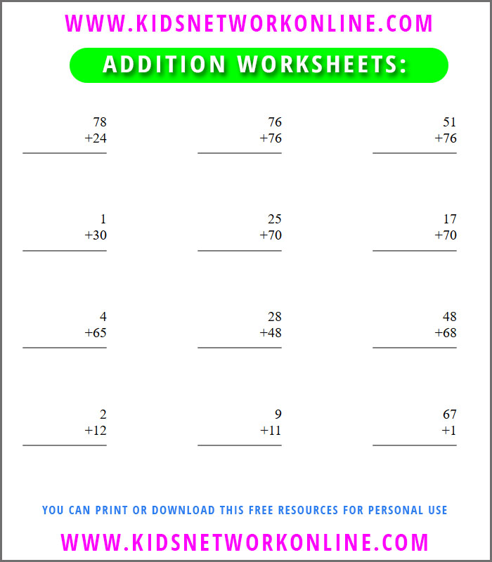 Addition-worksheets