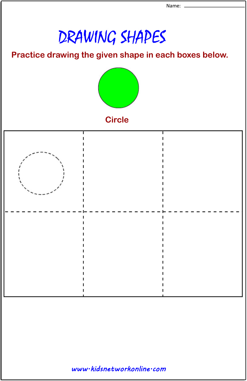 Draw circle shape practice sheet for kids
