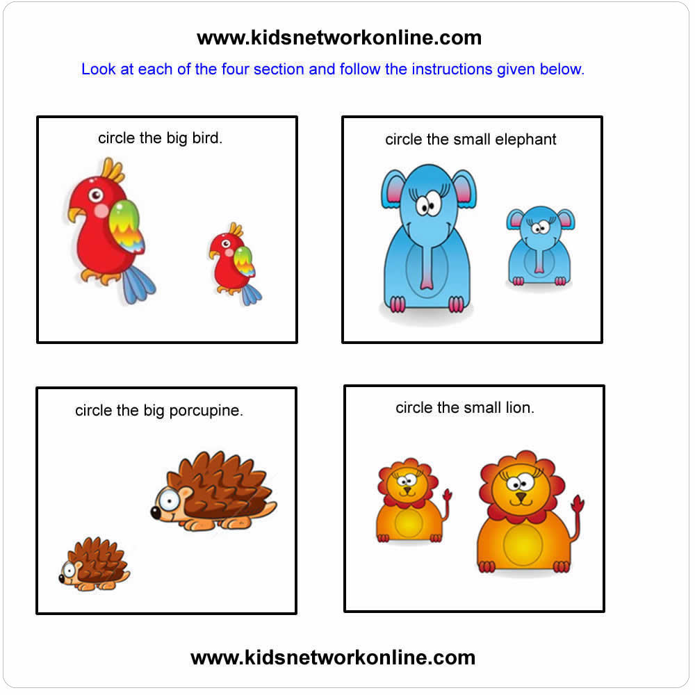 big and small Size worksheet-1