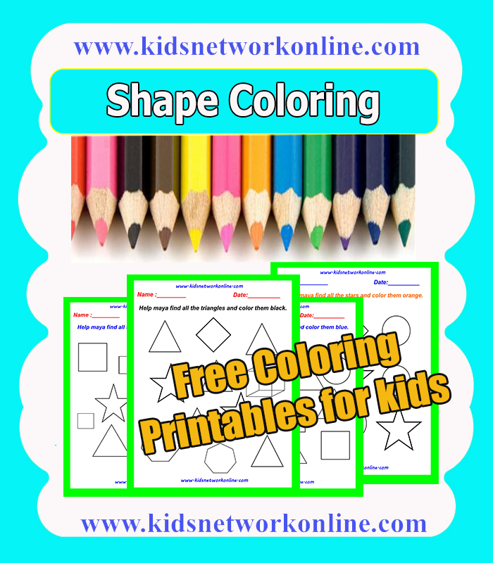 Shapes coloring for kids