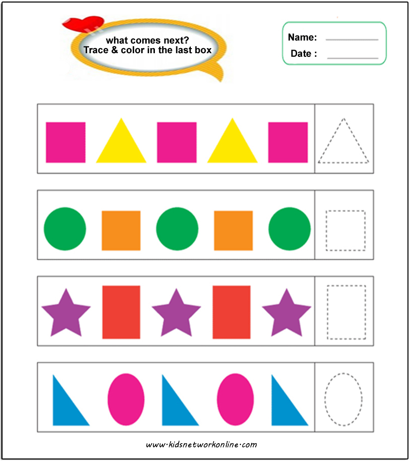 patterns worksheets for kids