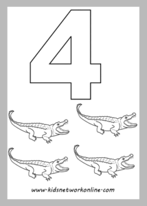 Number 4 coloring worksheet