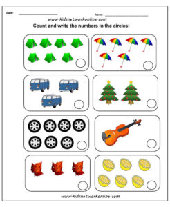 Count and circle the object worksheets